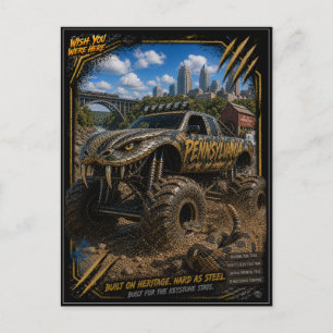 Pennsylvania Monster Truck Off Road Kunst Briefkaart