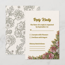Pennsylvania Mountain Laurel Huwelijks RSVP Kaart