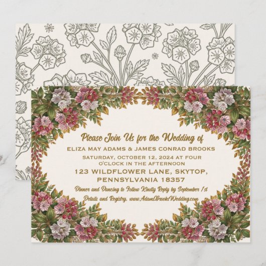 Pennsylvania Mountain Laurel Trouwkaart Save The Date (Voorkant / Achterkant)