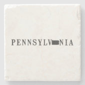 Pennsylvania Name State Shaped Letter Word Art Stenen Onderzetter (Voorkant)