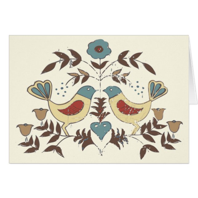 Pennsylvania Nederlands Amish Hex teken vogel amer (Voorkant Horizontaal)