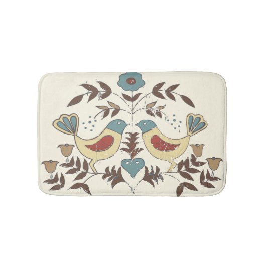 Pennsylvania Nederlands Amish Hex teken vogel amer Badmat (Voorkant)