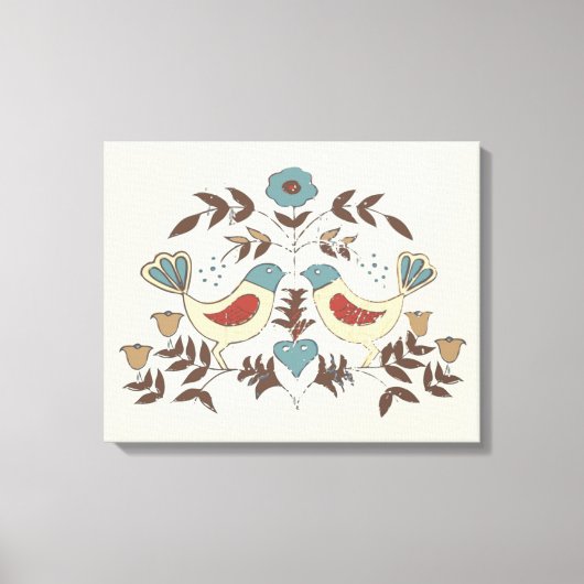 Pennsylvania Nederlands Amish Hex teken vogel amer Canvas Afdruk (Voorkant)