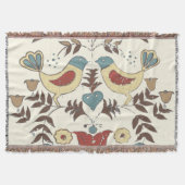 Pennsylvania Nederlands Amish Hex teken vogel amer Deken (Voorkant)