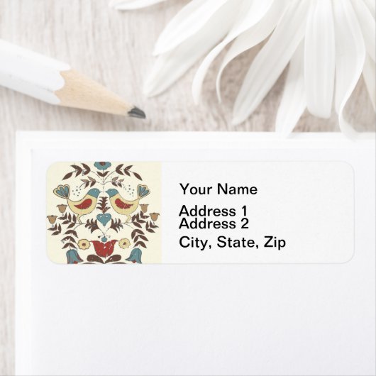 Pennsylvania Nederlands Amish Hex teken vogel amer Etiket (Insitu)