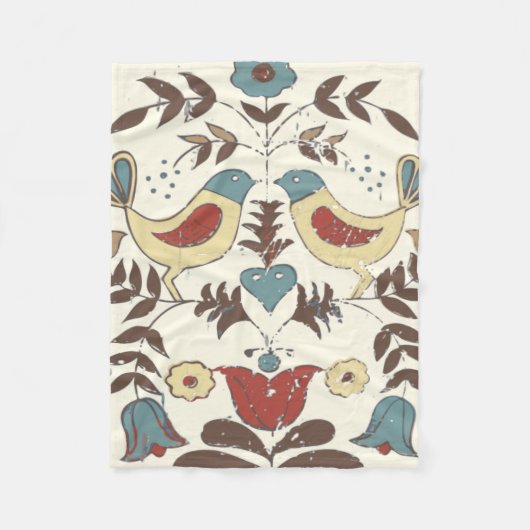 Pennsylvania Nederlands Amish Hex teken vogel amer Fleece Deken (Voorkant)