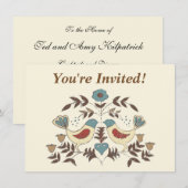 Pennsylvania Nederlands Amish Hex teken vogel amer Kaart (Voorkant / Achterkant)