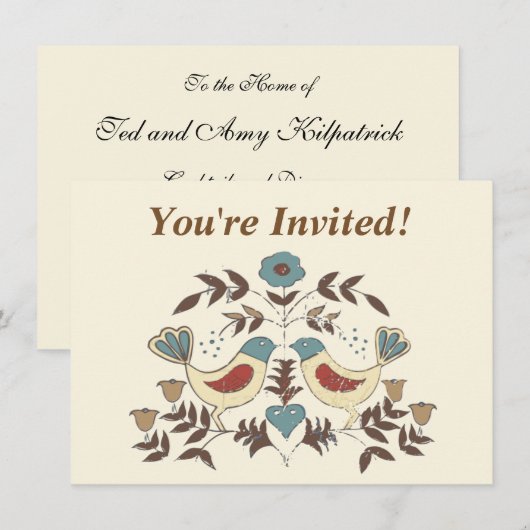 Pennsylvania Nederlands Amish Hex teken vogel amer Kaart (Voorkant / Achterkant)