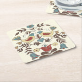 Pennsylvania Nederlands Amish Hex teken vogel amer Kartonnen Onderzetters (Schuin)