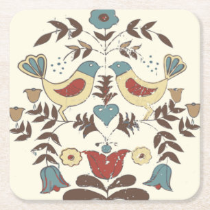 Pennsylvania Nederlands Amish Hex teken vogel amer Kartonnen Onderzetters