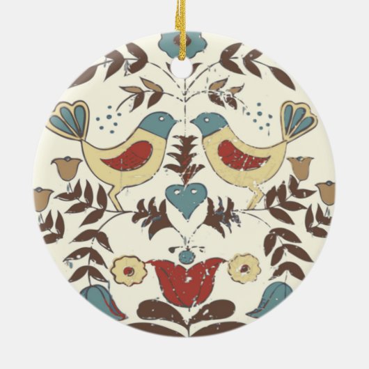 Pennsylvania Nederlands Amish Hex teken vogel amer Keramisch Ornament (Achterkant)