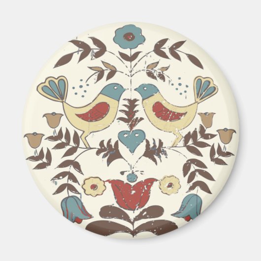 Pennsylvania Nederlands Amish Hex teken vogel amer Magneet (Voorkant)