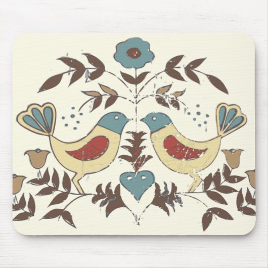 Pennsylvania Nederlands Amish Hex teken vogel amer Muismat (Voorkant)