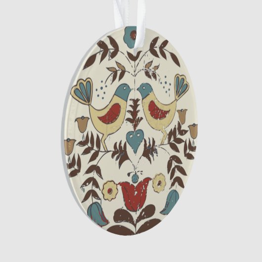 Pennsylvania Nederlands Amish Hex teken vogel amer Ornament (voorkant)