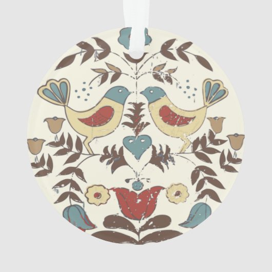 Pennsylvania Nederlands Amish Hex teken vogel amer Ornament (achterkant)