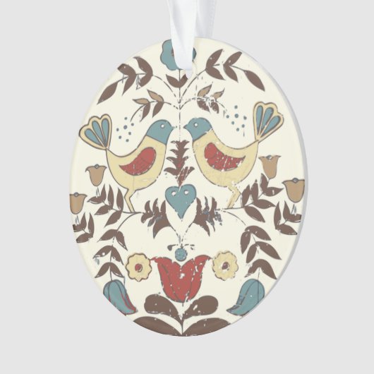 Pennsylvania Nederlands Amish Hex teken vogel amer Ornament (voorkant)