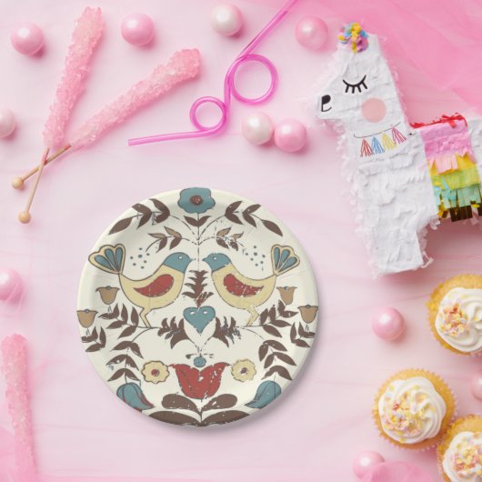 Pennsylvania Nederlands Amish Hex teken vogel amer Papieren Bordje (Feest)