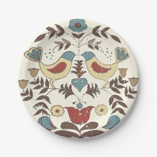 Pennsylvania Nederlands Amish Hex teken vogel amer Papieren Bordje (Voorkant)