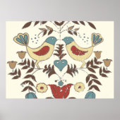 Pennsylvania Nederlands Amish Hex teken vogel amer Poster (Voorkant)