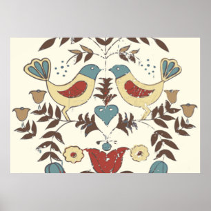 Pennsylvania Nederlands Amish Hex teken vogel amer Poster