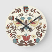 Pennsylvania Nederlands Amish Hex teken vogel amer Ronde Klok (Voorkant)