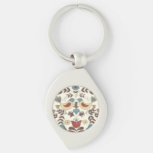 Pennsylvania Nederlands Amish Hex teken vogel amer Sleutelhanger (Voorkant)