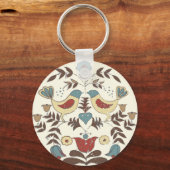 Pennsylvania Nederlands Amish Hex teken vogel amer Sleutelhanger (Voorkant)