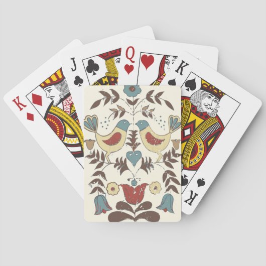 Pennsylvania Nederlands Amish Hex teken vogel amer Speelkaarten (Achterkant)