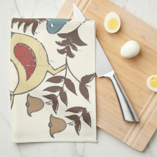 Pennsylvania Nederlands Amish Hex teken vogel amer Theedoek (Quarter Fold)