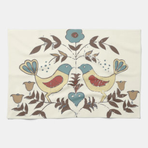 Pennsylvania Nederlands Amish Hex teken vogel amer Theedoek