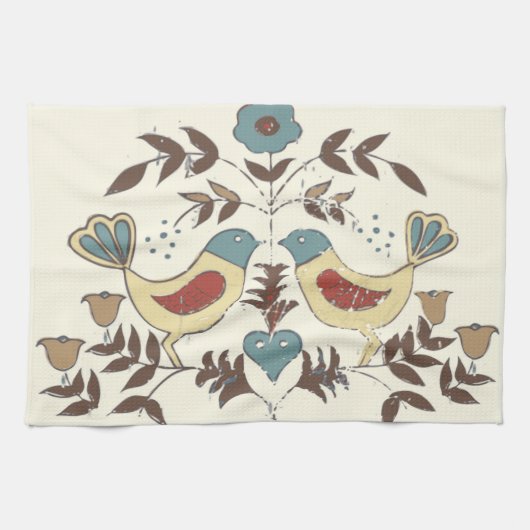 Pennsylvania Nederlands Amish Hex teken vogel amer Theedoek (Horizontaal)