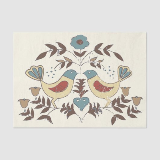 Pennsylvania Nederlands Amish Hex teken vogel amer Tissuepapier (Voorkant)