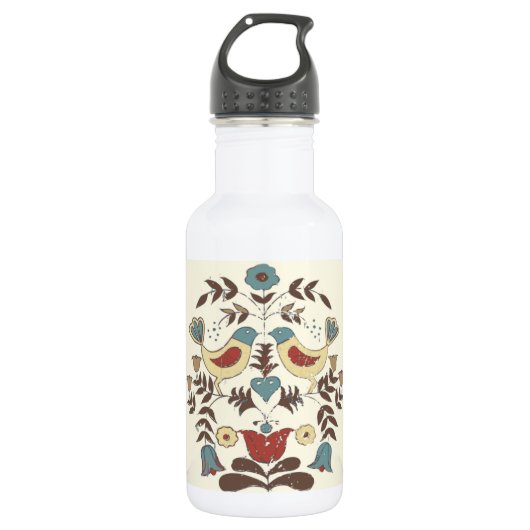 Pennsylvania Nederlands Amish Hex teken vogel amer Waterfles (Voorkant)