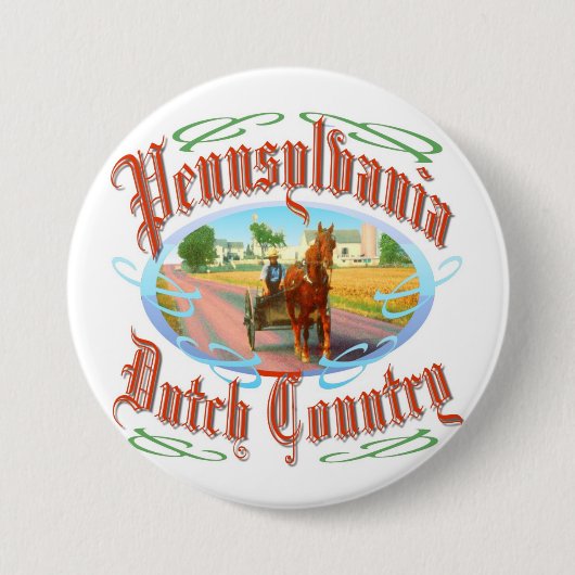 Pennsylvania Nederlands Land Ronde Button 7,6 Cm (Voorkant)
