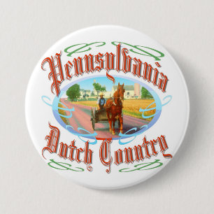 Pennsylvania Nederlands Land Ronde Button 7,6 Cm