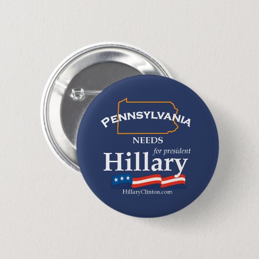 Pennsylvania Needs Hillary Button (Voorkant /achterkant)
