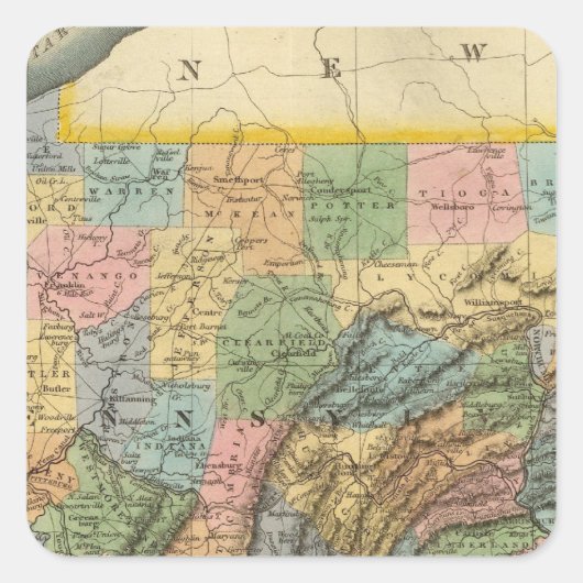 Pennsylvania, New Jersey 2 Vierkante Sticker (Voorkant)