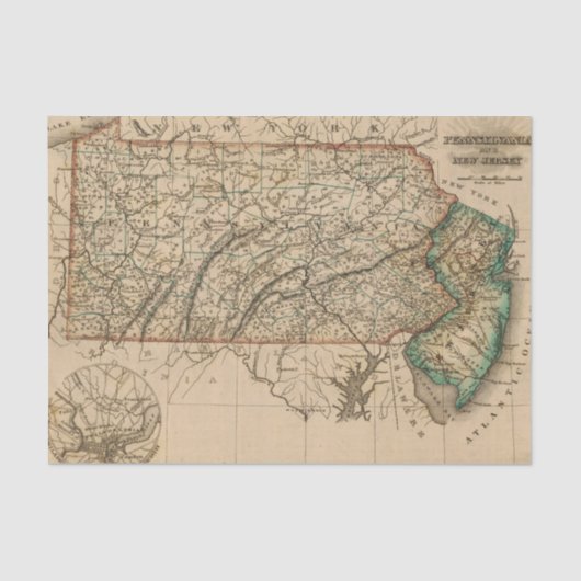 Pennsylvania, New Jersey Tissuepapier (Voorkant)