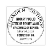 Pennsylvania Notary Public Round  Zelfinktende Stempel (Design)