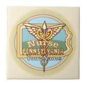 Pennsylvania Nurse Caduceus Tile Tegeltje (Voorkant)