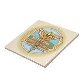 Pennsylvania Nurse Caduceus Tile Tegeltje (Zijkant)