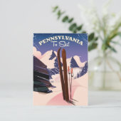 Pennsylvania om te skiën briefkaart (Staand voorkant)