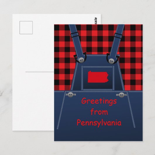 Pennsylvania Overalls Buffalo Play Briefkaart (Voorkant / Achterkant)