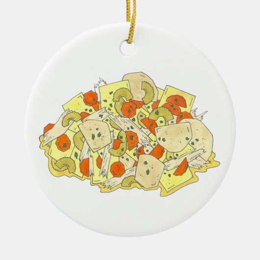 Pennsylvania PA Dutch Amish Food Chicken Pot Pie Keramisch Ornament (Voorkant)