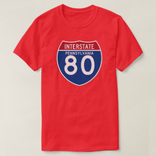 Pennsylvania PA I-80 Interstate Highway Shield - T-shirt