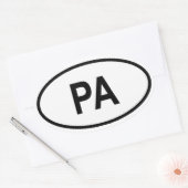 Pennsylvania "PA" Ovale Sticker (Envelop)