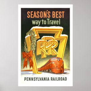 Pennsylvania PA Railroad VS Vintage Travel Poster