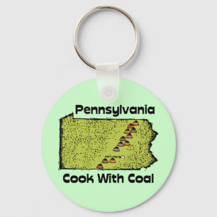 Pennsylvania PA US States Motto ~ Cook with Coal Sleutelhanger
