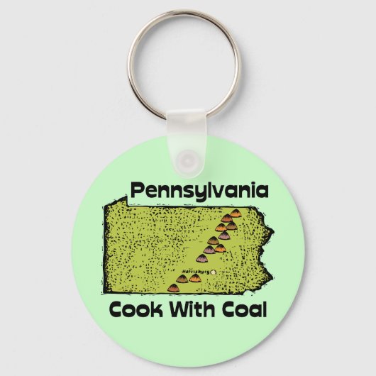 Pennsylvania PA US States Motto ~ Cook with Coal Sleutelhanger (Voorkant)