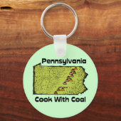 Pennsylvania PA US States Motto ~ Cook with Coal Sleutelhanger (Voorkant)